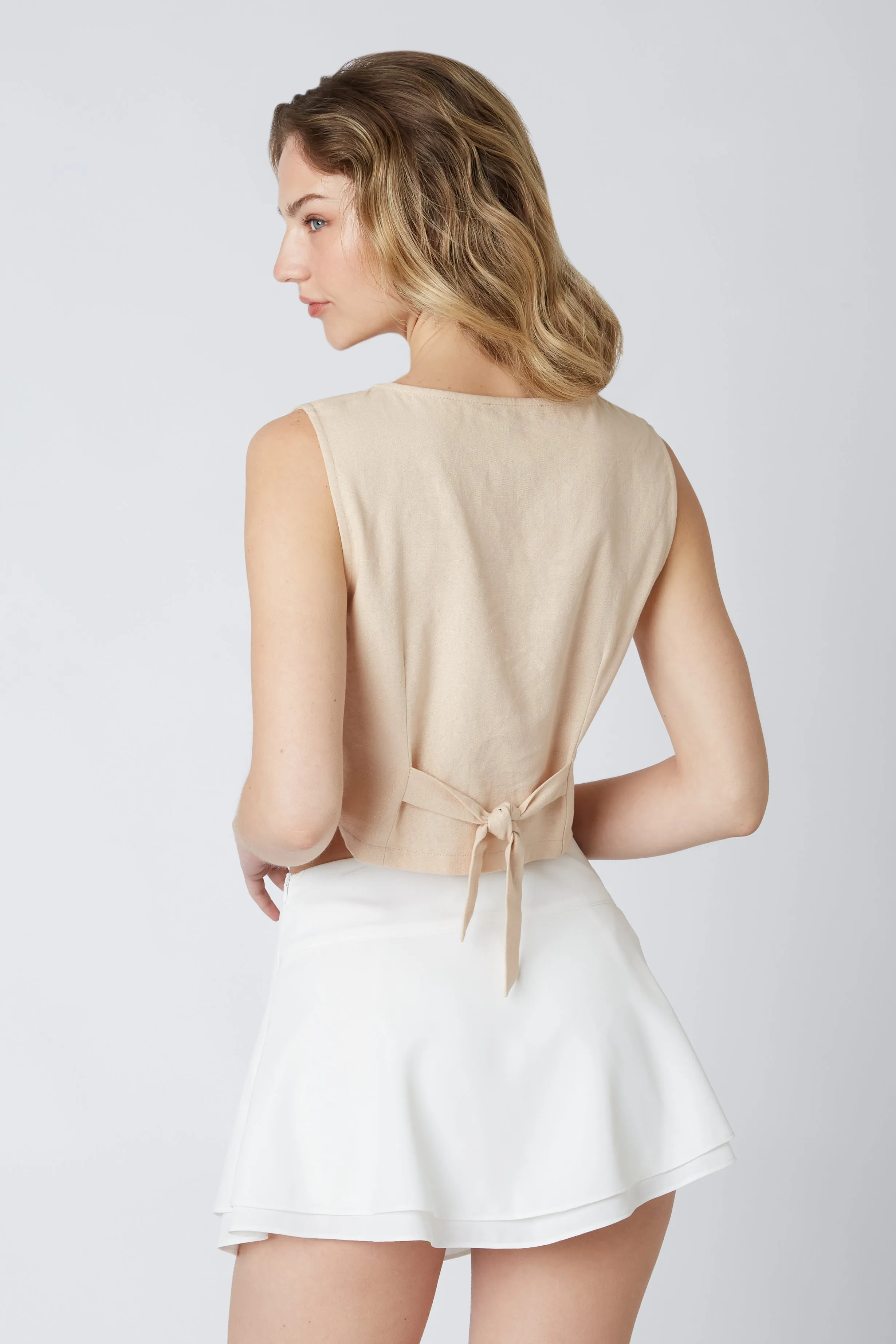 Linen Cropped Vest