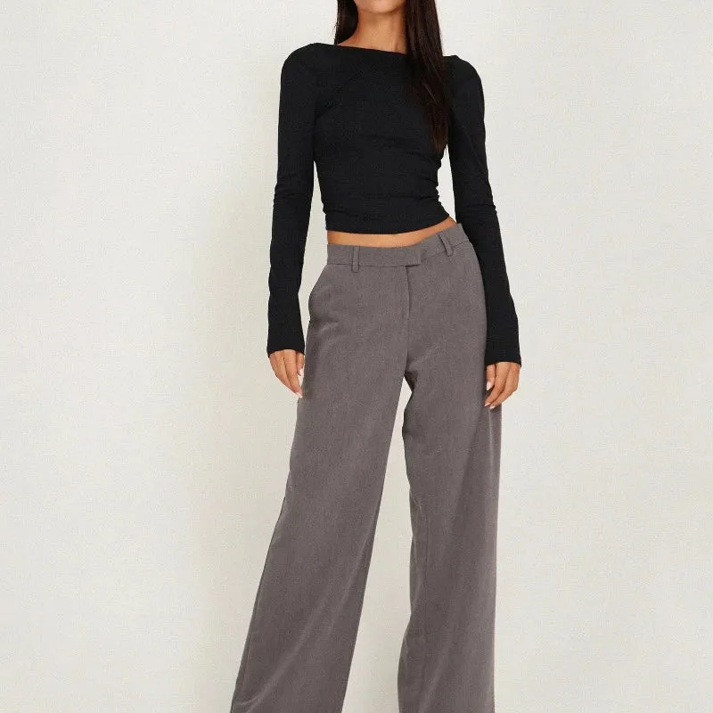 Long Sleeve Backless Crop Top