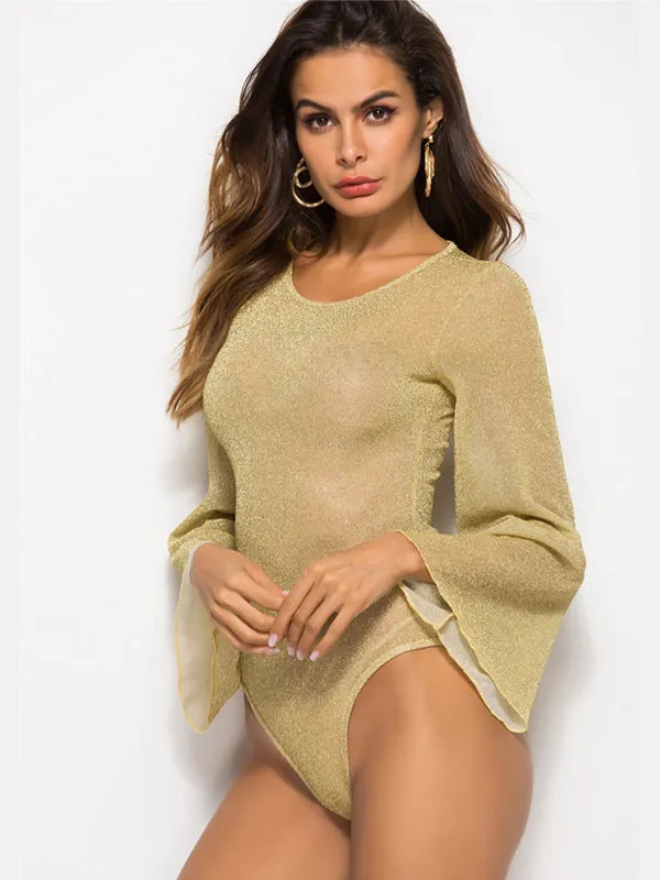 Long-sleeved Slim One-piece Top