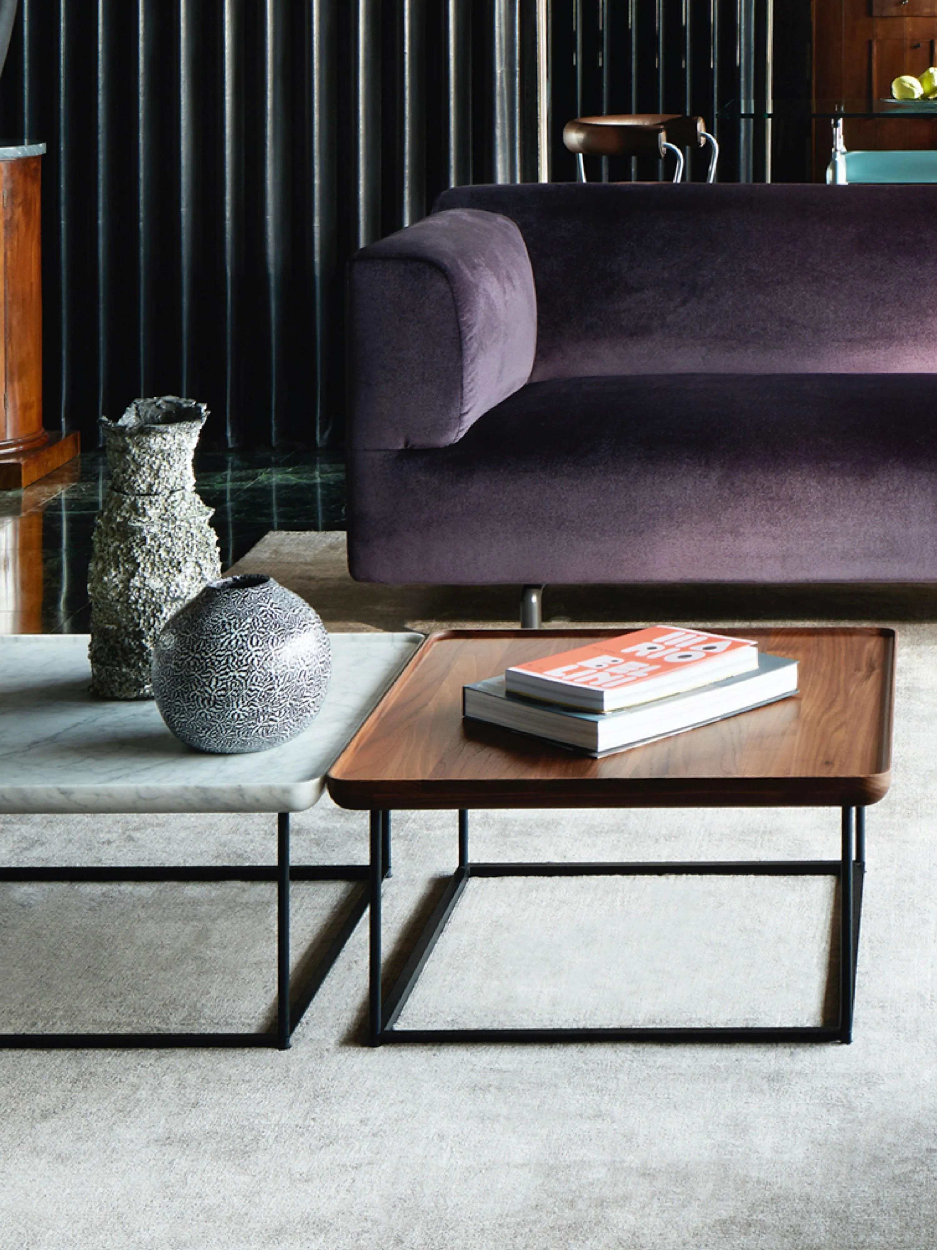 Luca Nichetto 381 Torei Square Table in Walnut by Cassina