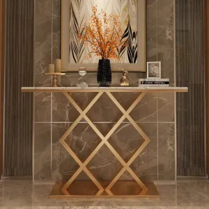 Lucfier Golden Console Table - Stainless Steel