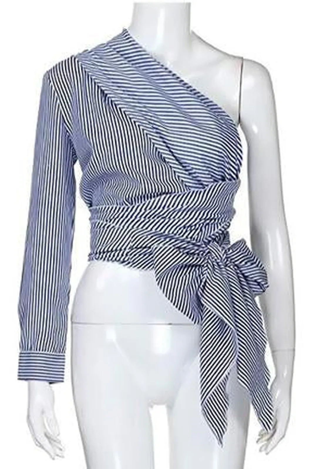 LYNN - ASYM STRIP SHIRT TOP
