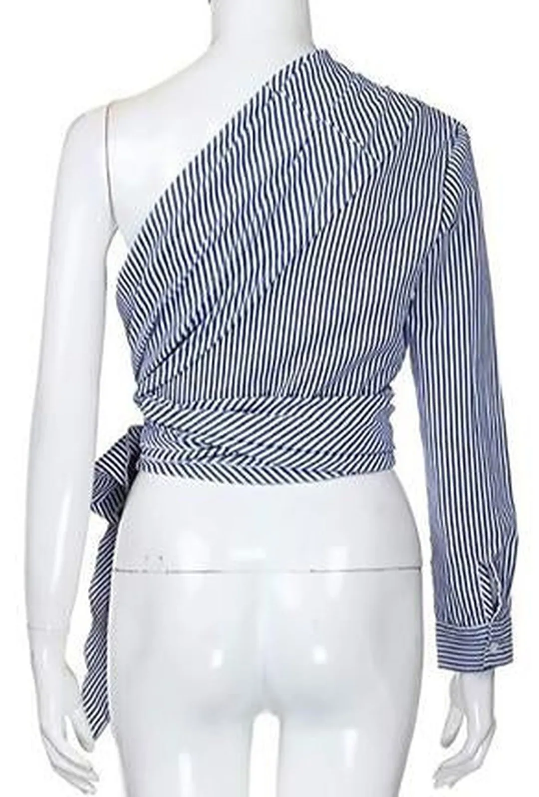 LYNN - ASYM STRIP SHIRT TOP