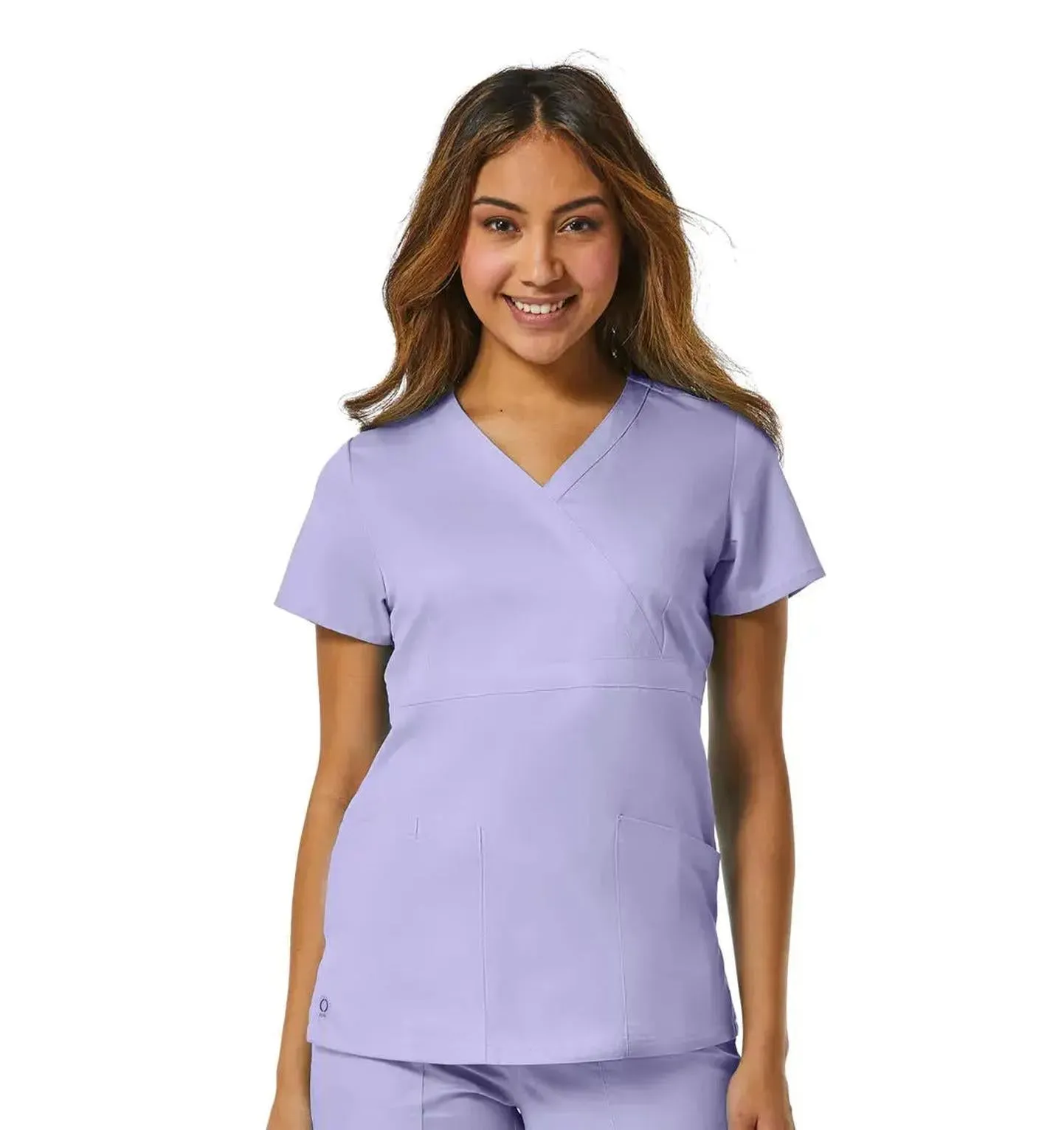 Maevn Back Mesh Panel Mock Wrap Top