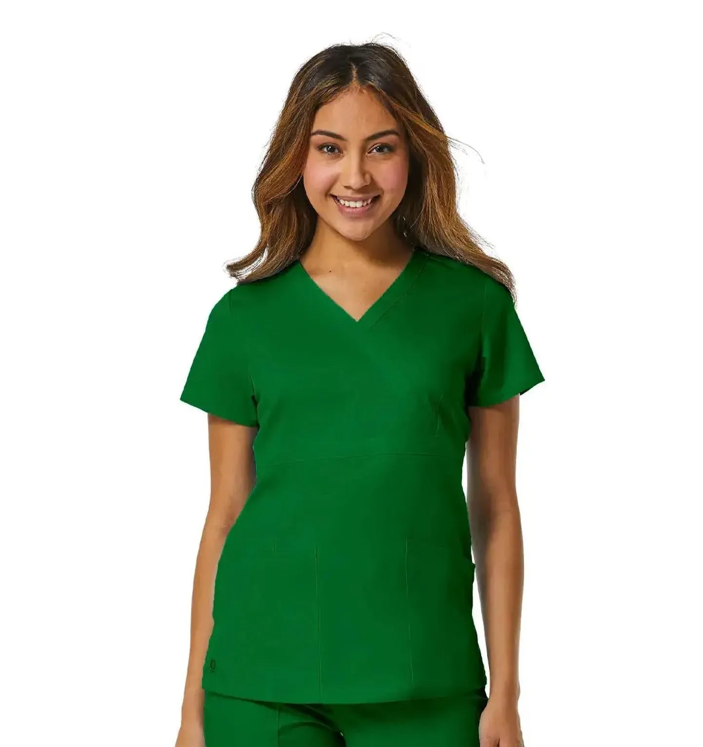 Maevn Back Mesh Panel Mock Wrap Top