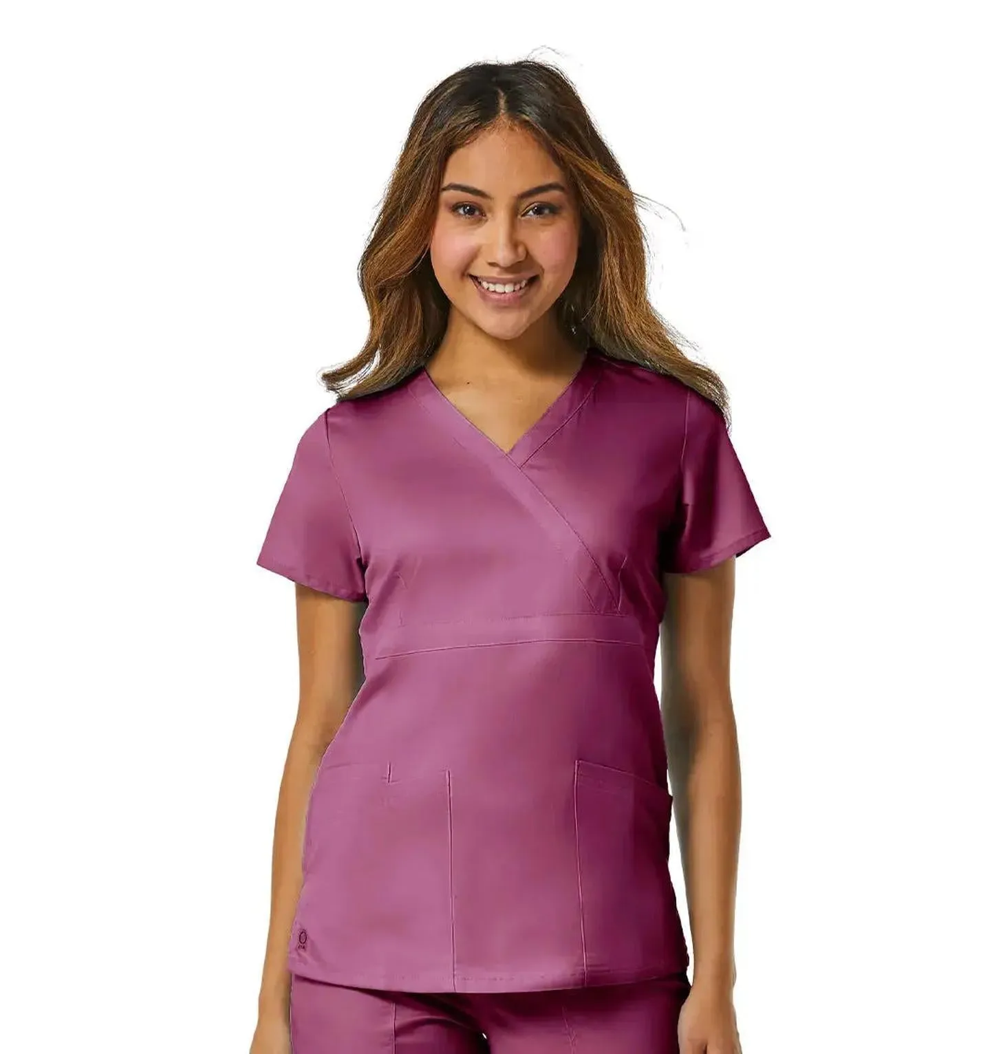 Maevn Back Mesh Panel Mock Wrap Top