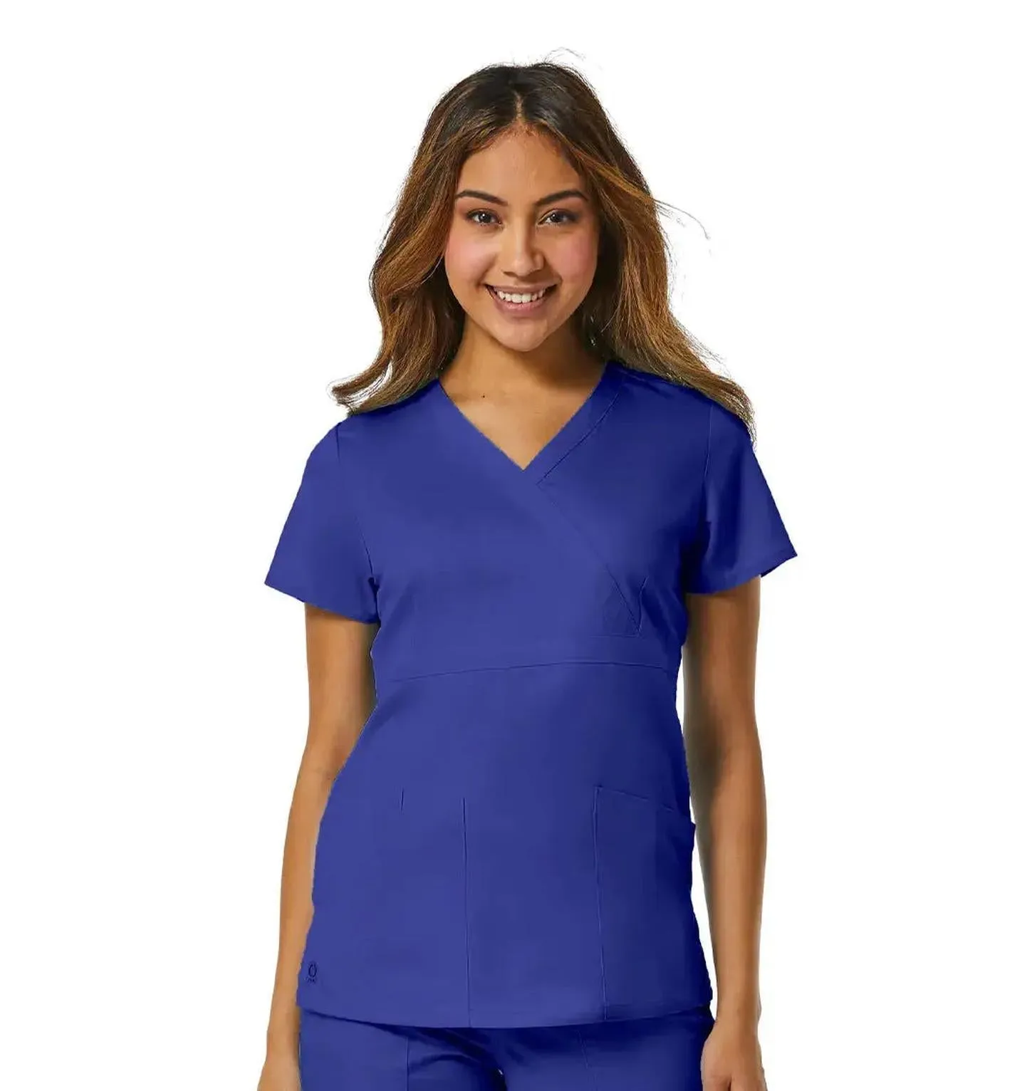 Maevn Back Mesh Panel Mock Wrap Top