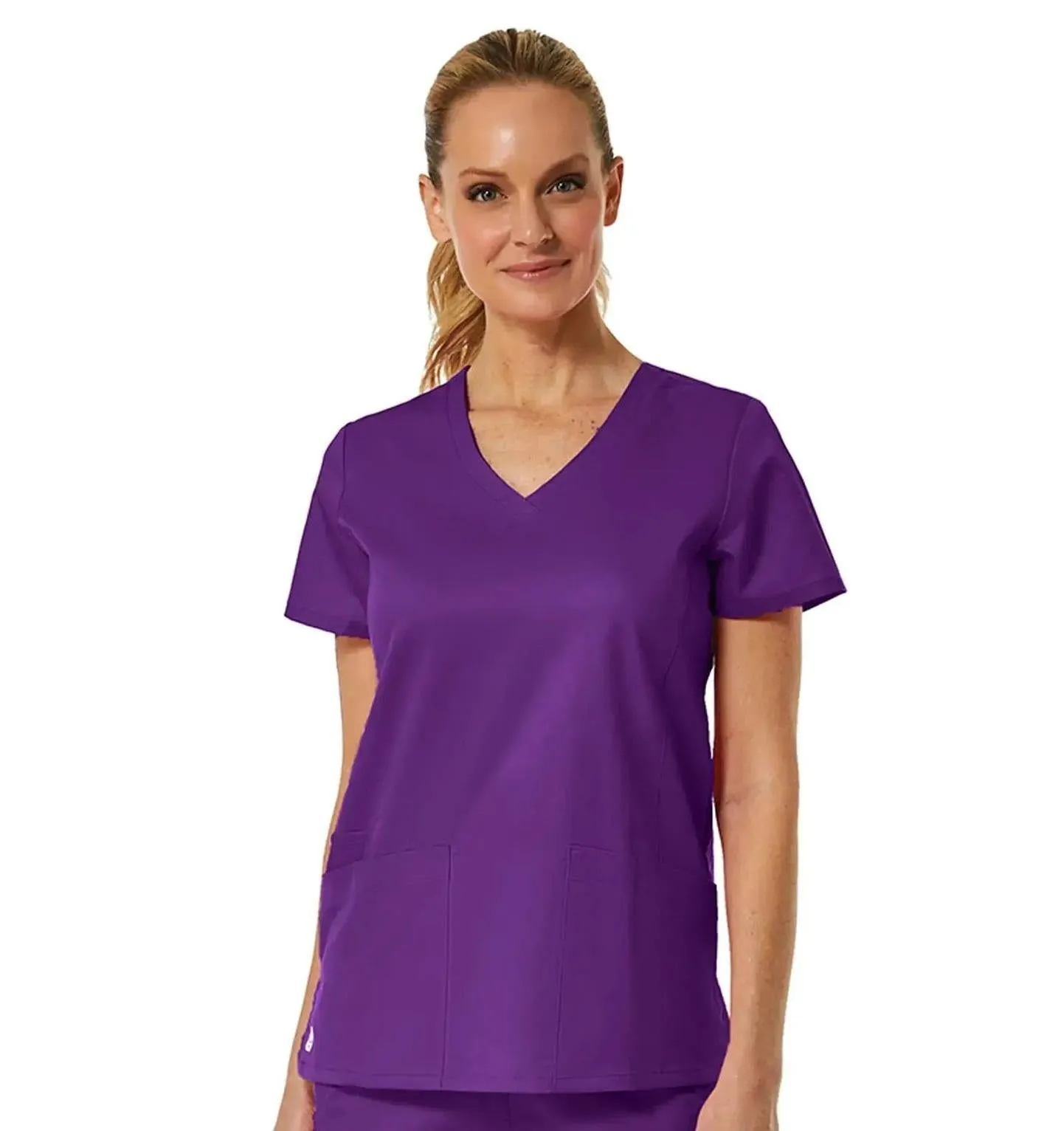 Maevn Back Mesh Panel Shaped V-Neck Top