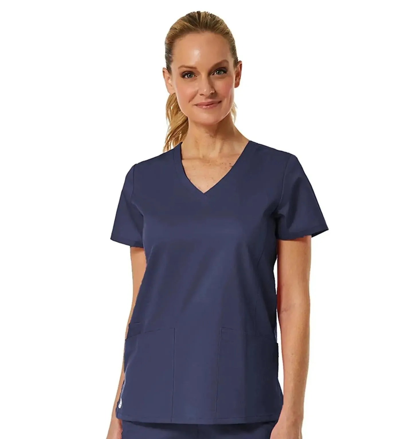 Maevn Back Mesh Panel Shaped V-Neck Top