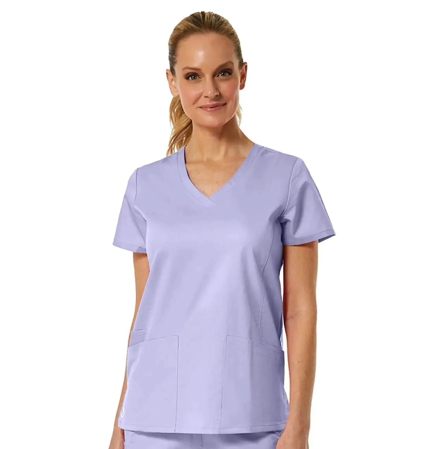 Maevn Back Mesh Panel Shaped V-Neck Top