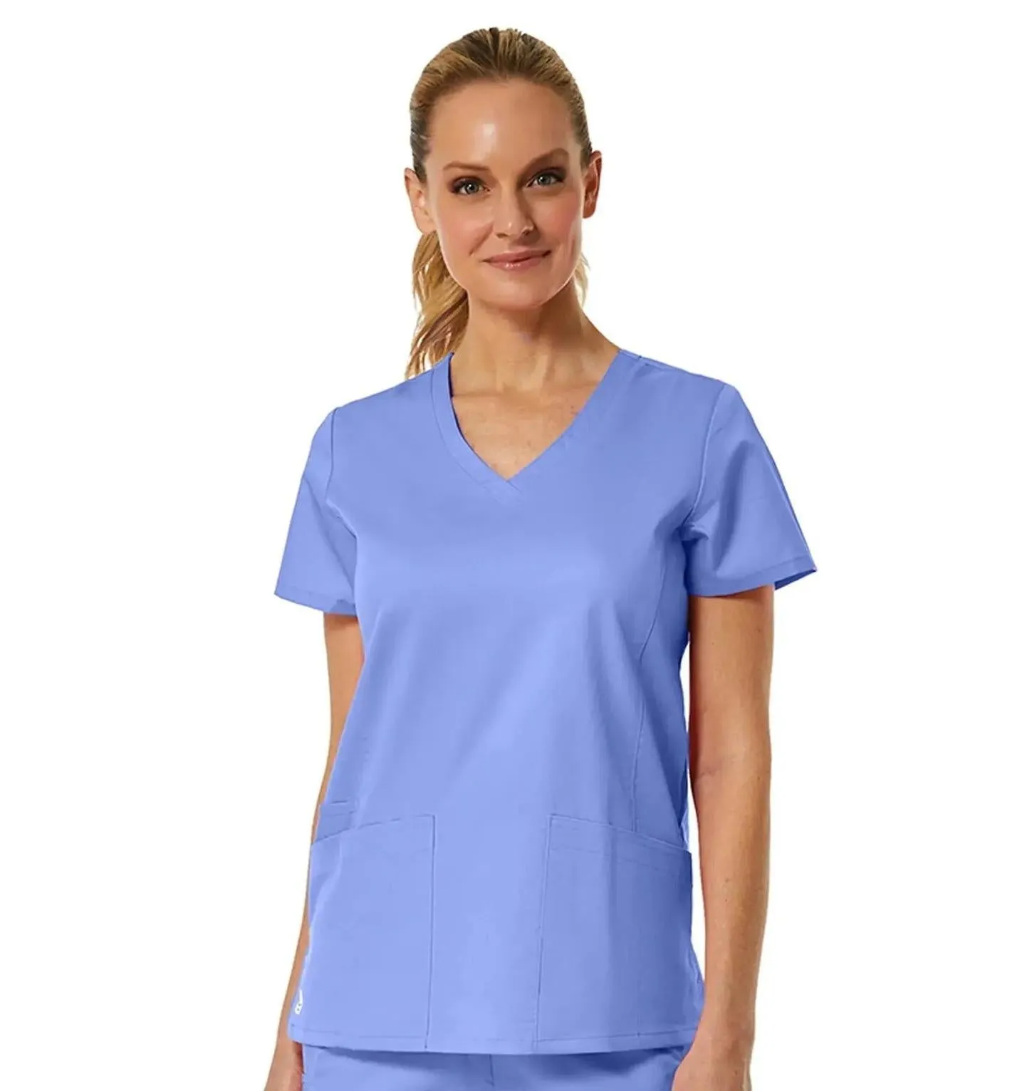 Maevn Back Mesh Panel Shaped V-Neck Top