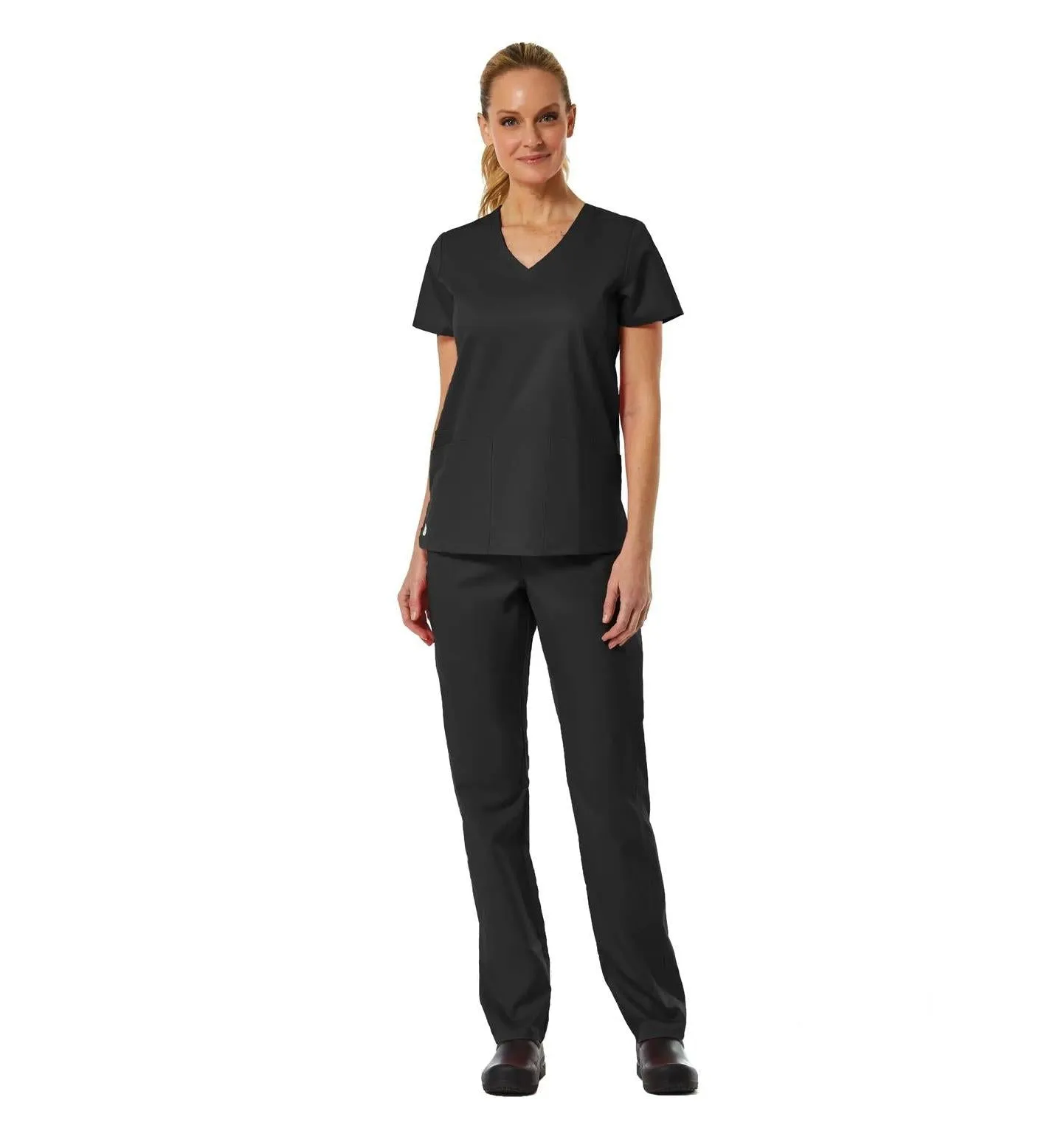 Maevn Back Mesh Panel Shaped V-Neck Top