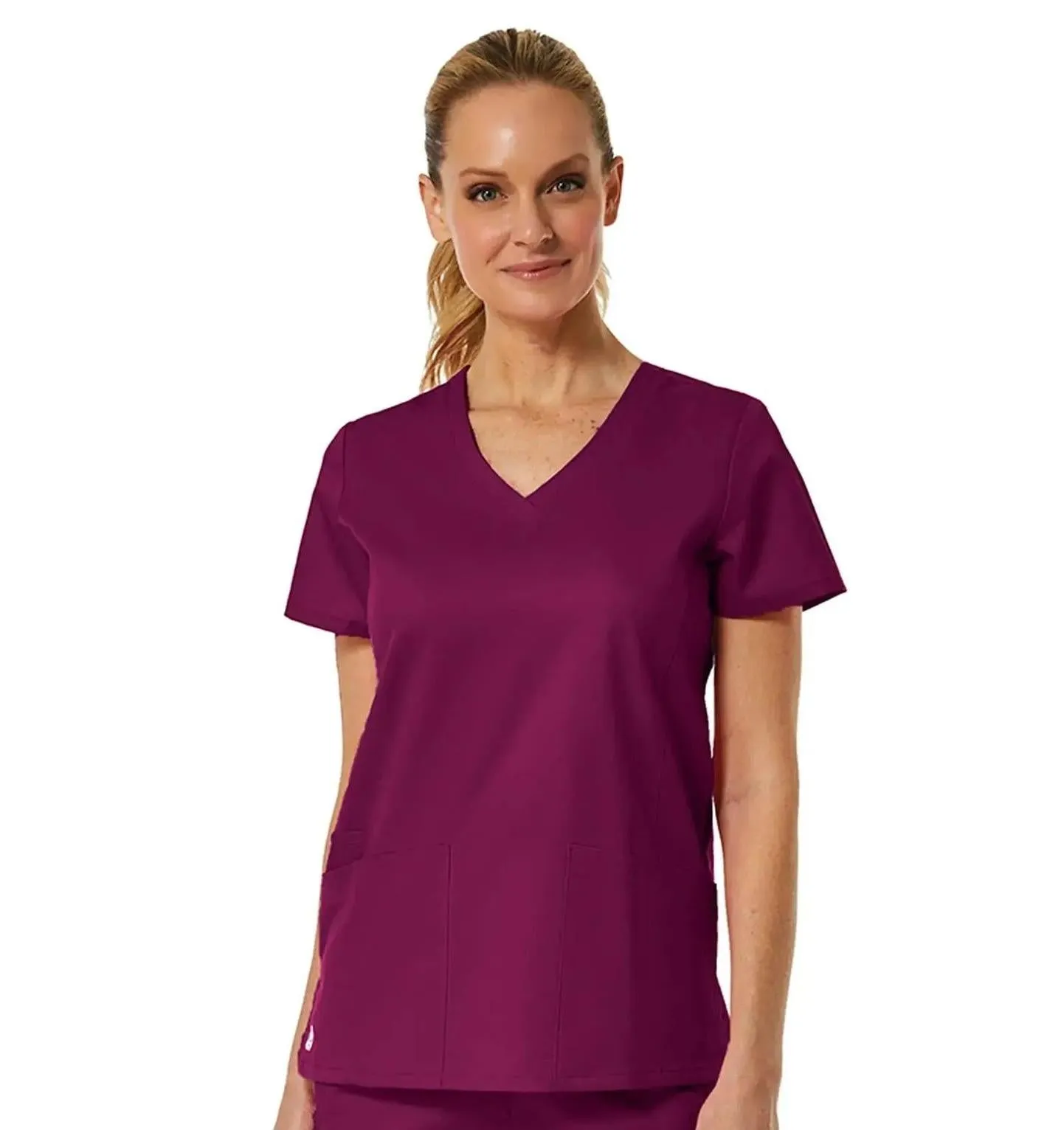 Maevn Back Mesh Panel Shaped V-Neck Top