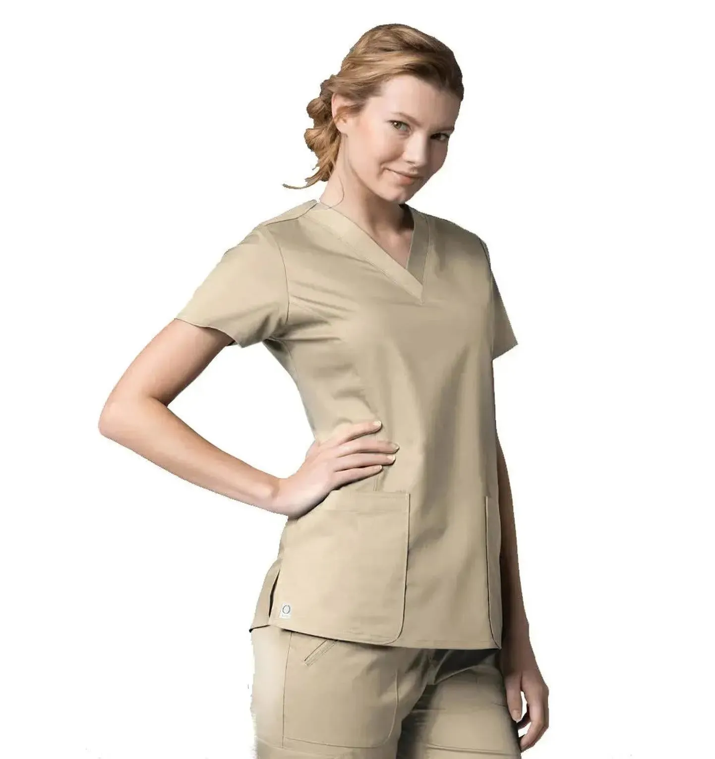 Maevn V-Neck Pocket Scrub Top