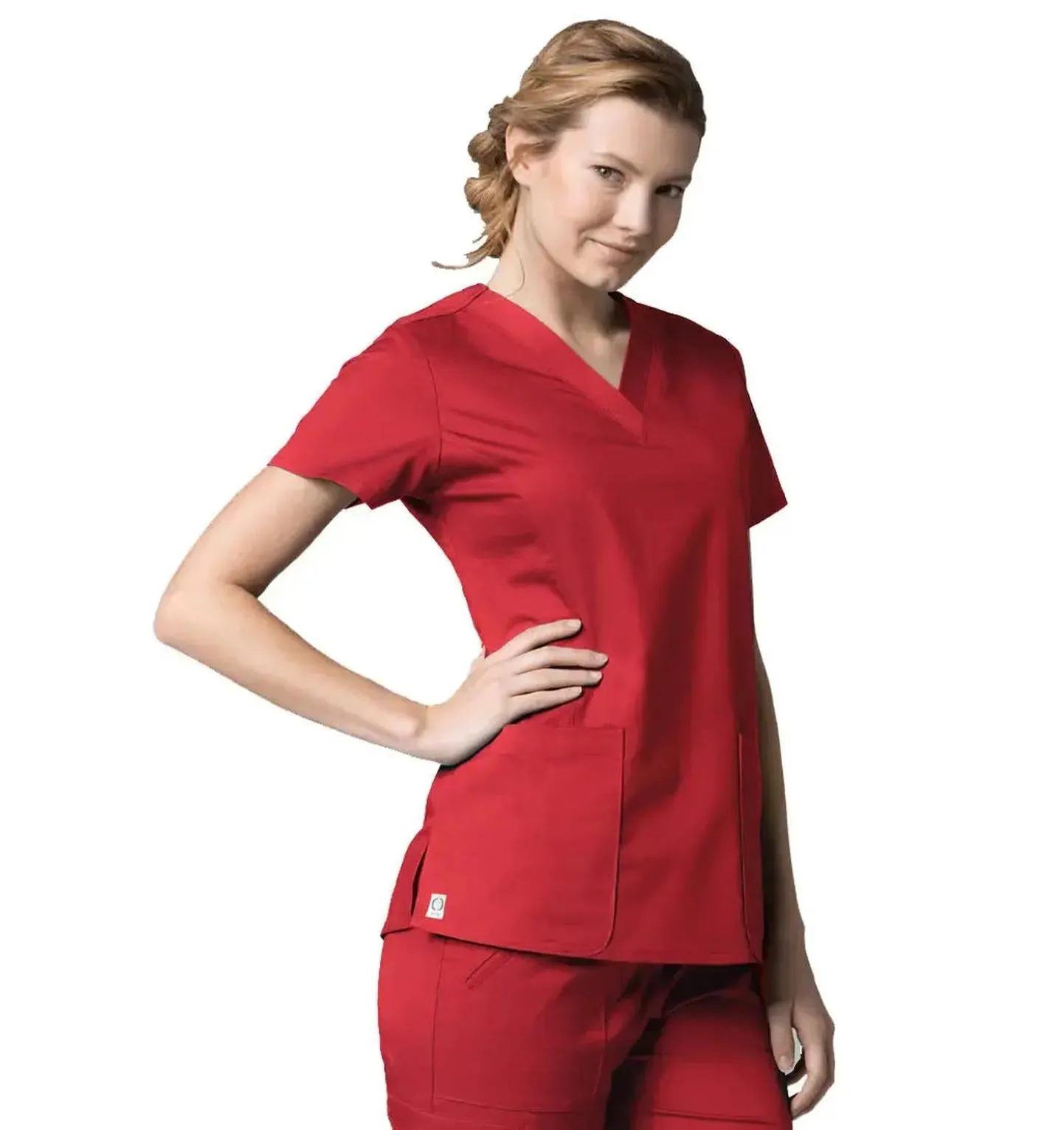 Maevn V-Neck Pocket Scrub Top