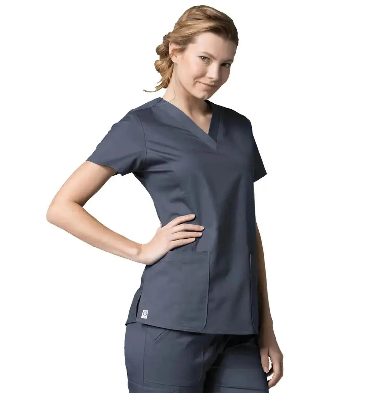 Maevn V-Neck Pocket Scrub Top