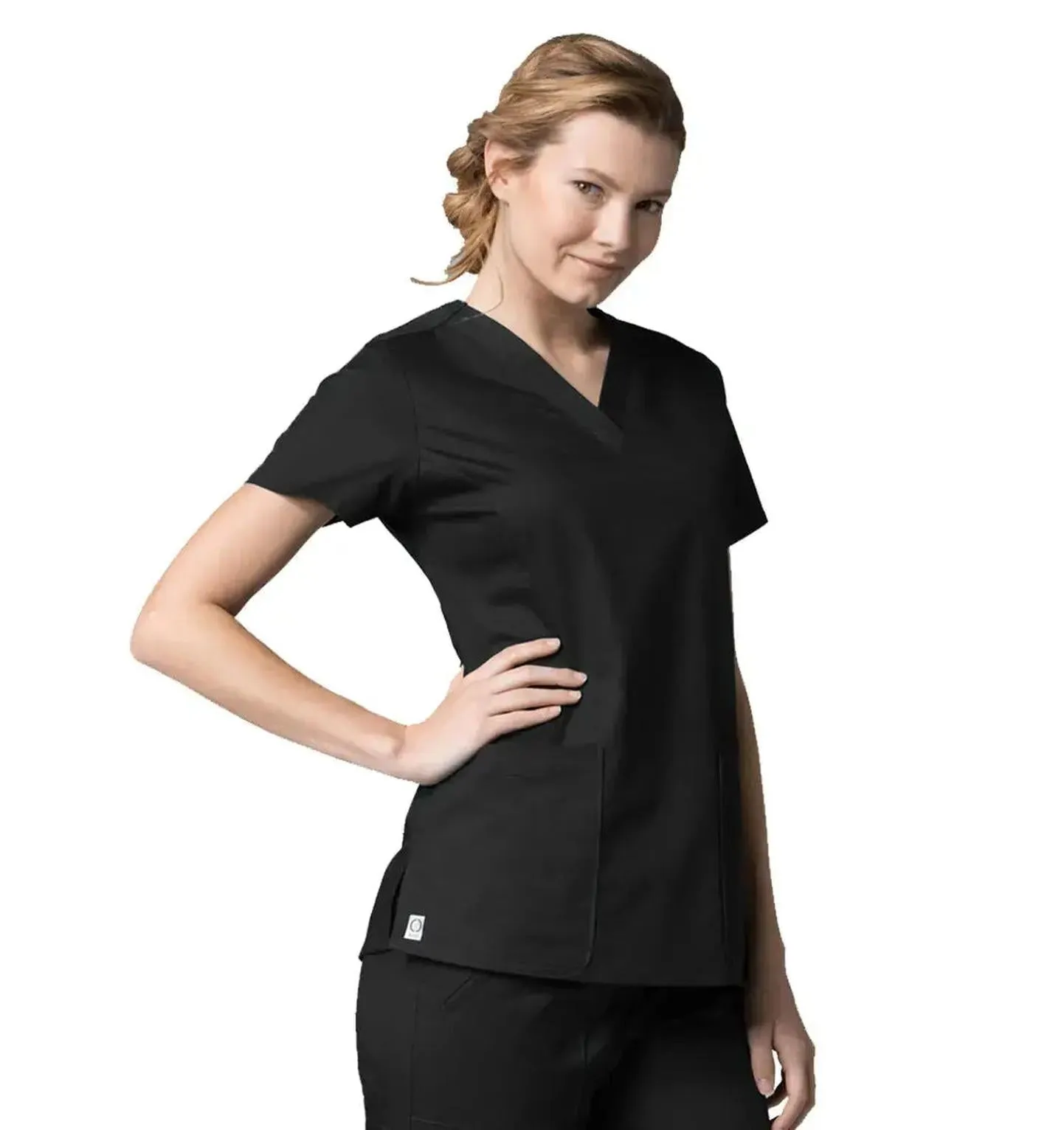 Maevn V-Neck Pocket Scrub Top