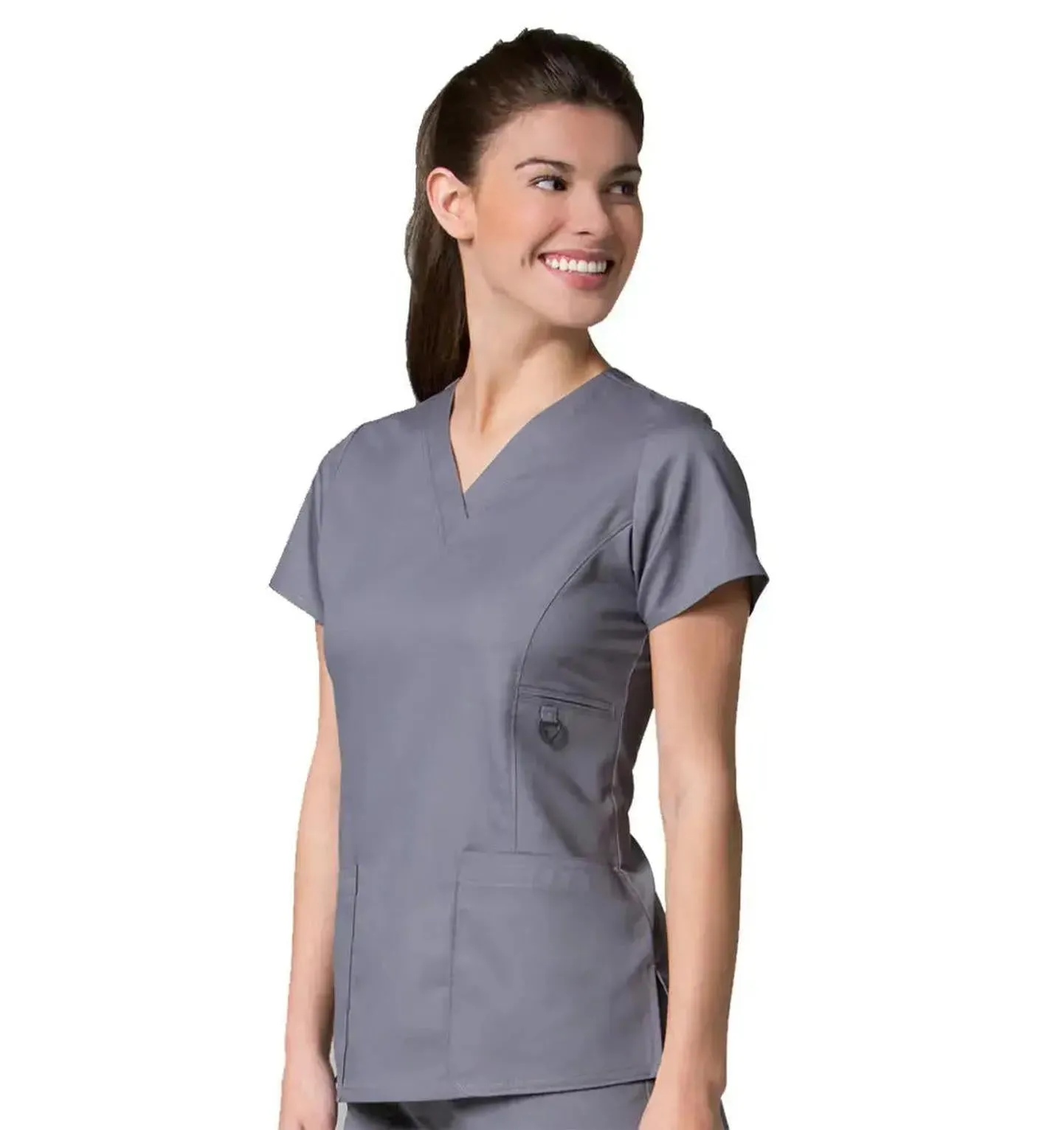 Maevn V-Neck Pocket Scrub Top
