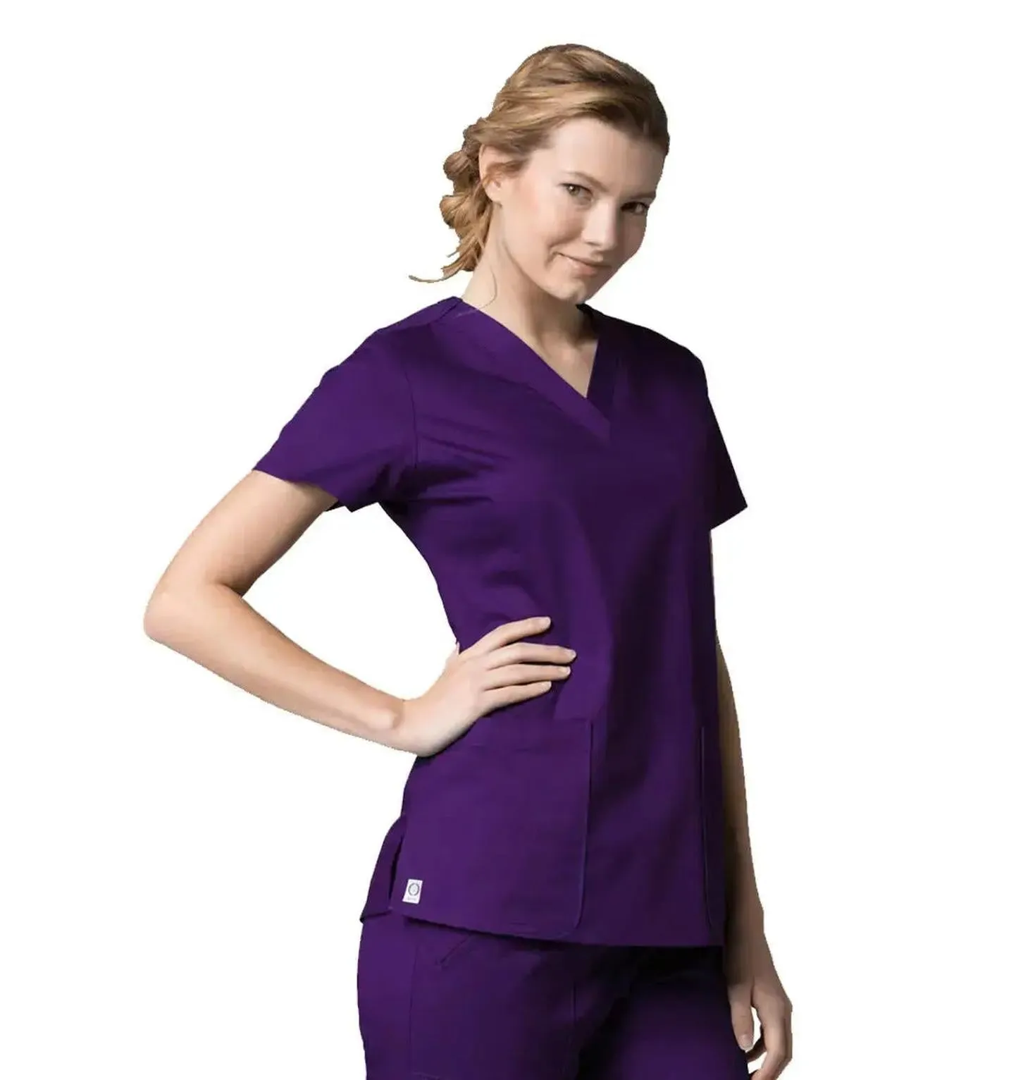 Maevn V-Neck Pocket Scrub Top