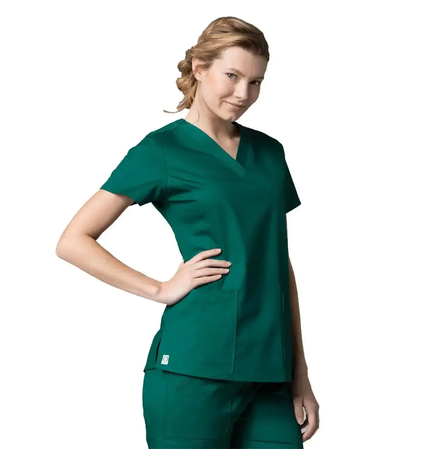 Maevn V-Neck Pocket Scrub Top