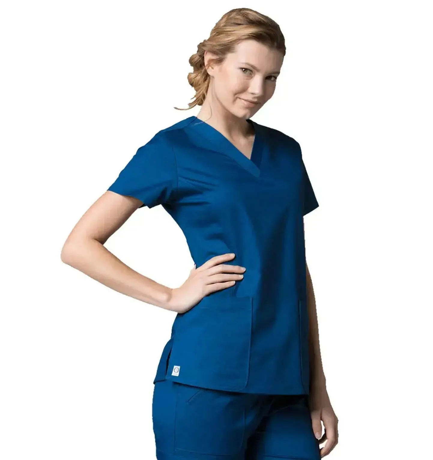 Maevn V-Neck Pocket Scrub Top