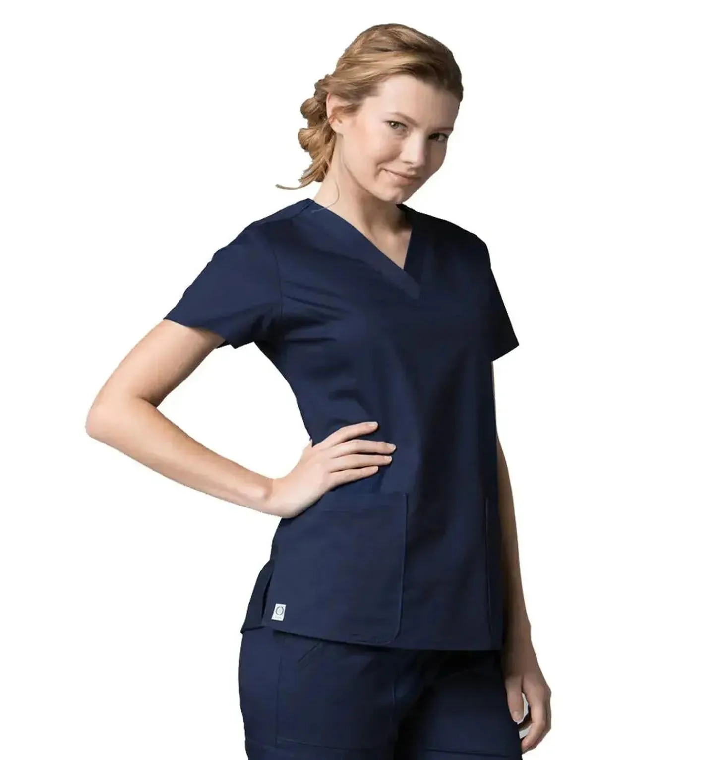 Maevn V-Neck Pocket Scrub Top