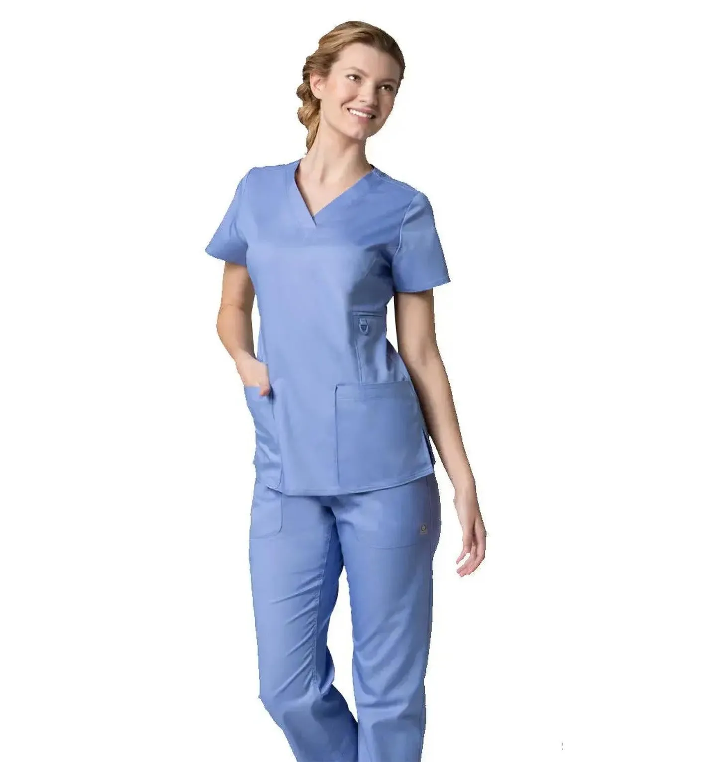 Maevn V-Neck Pocket Scrub Top