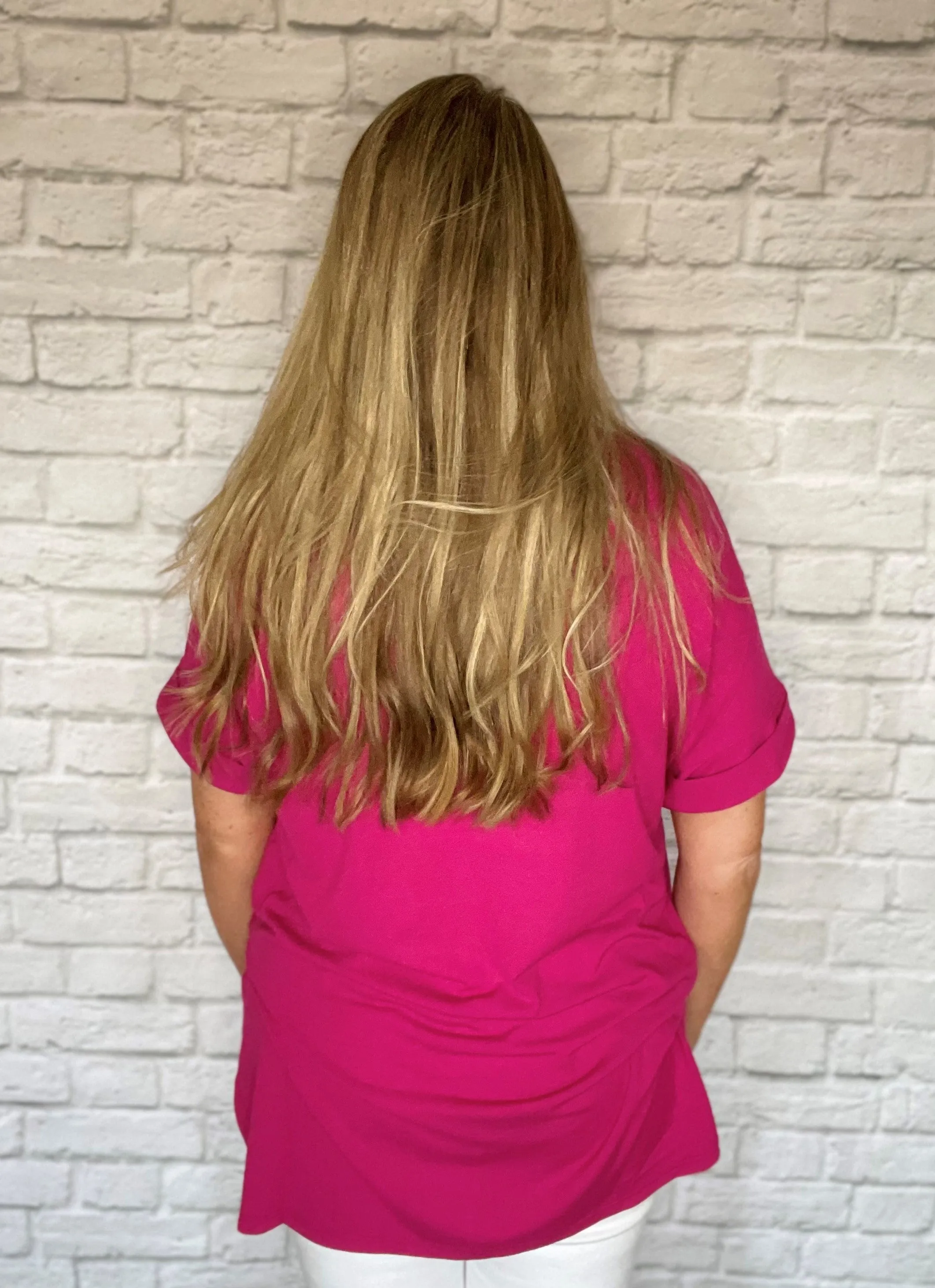 Magenta Side Slit Hi-Low Top