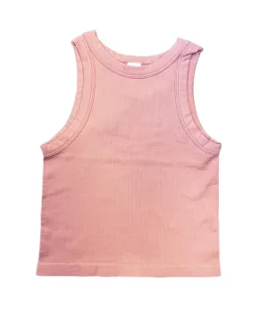 Malibu Sugar Girls Mauve Pink Ribbed SL Top
