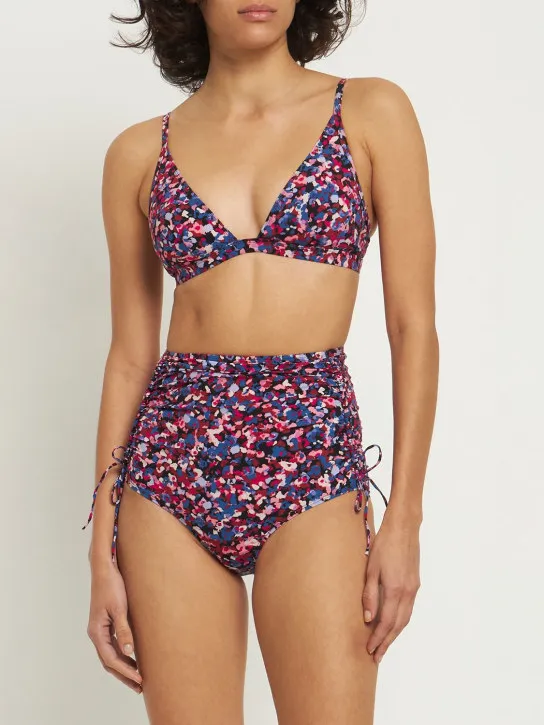 Marant Etoile   Niall printed triangle bikini top 