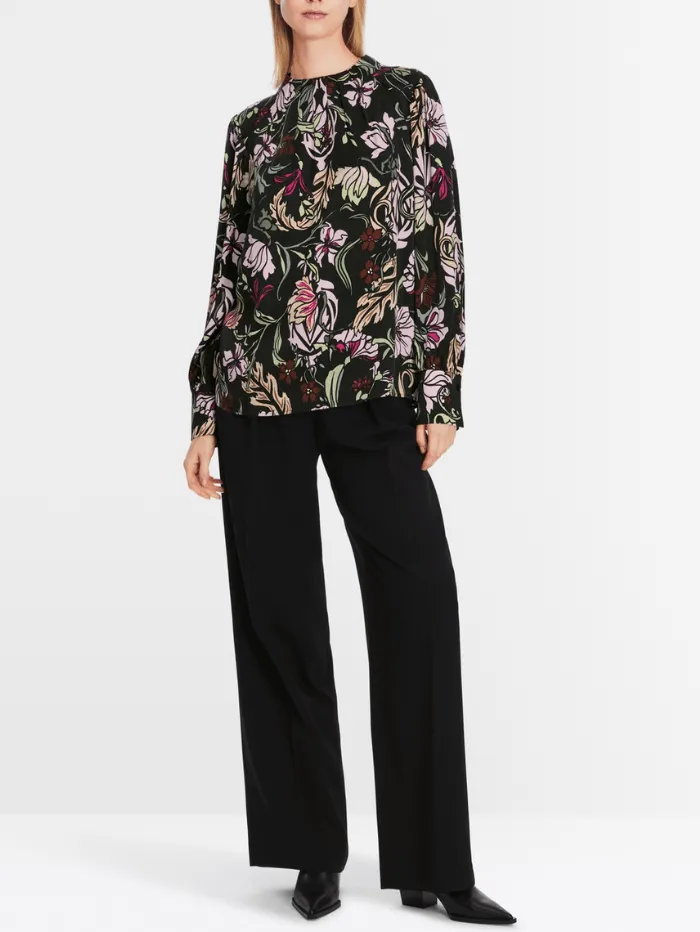 Marc Cain Collections Floral Blouse With Silk XC 51.19 W44 COL 900