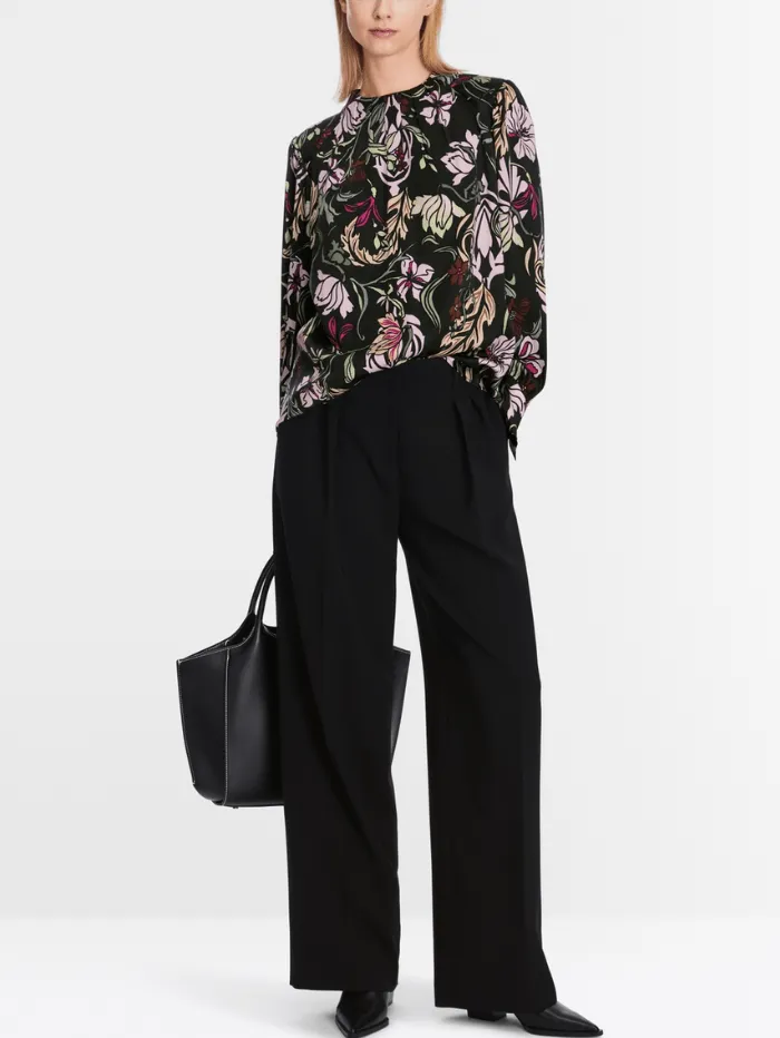Marc Cain Collections Floral Blouse With Silk XC 51.19 W44 COL 900