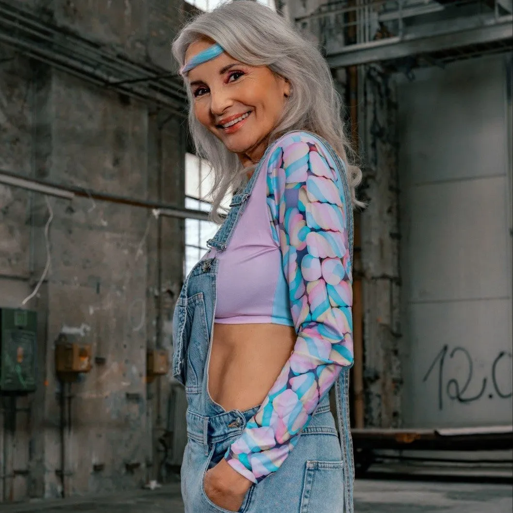 Marshmallow Long Sleeve Crop Top