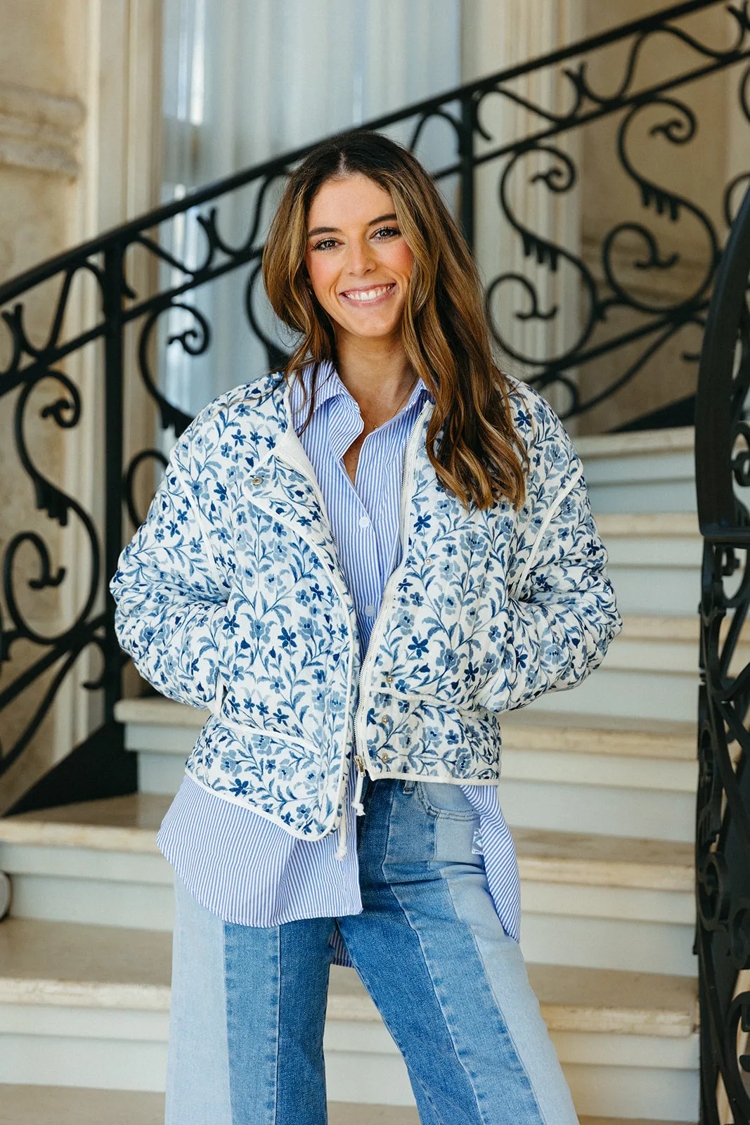 Matilda Button Up Top - Blue