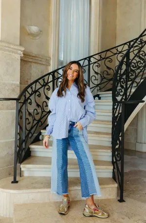 Matilda Button Up Top - Blue