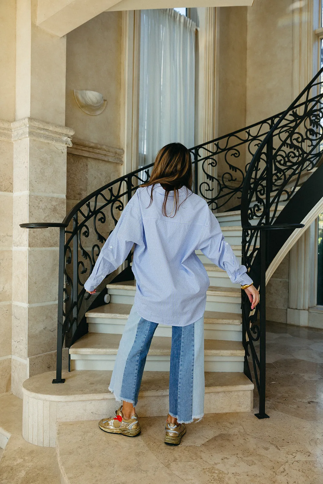 Matilda Button Up Top - Blue