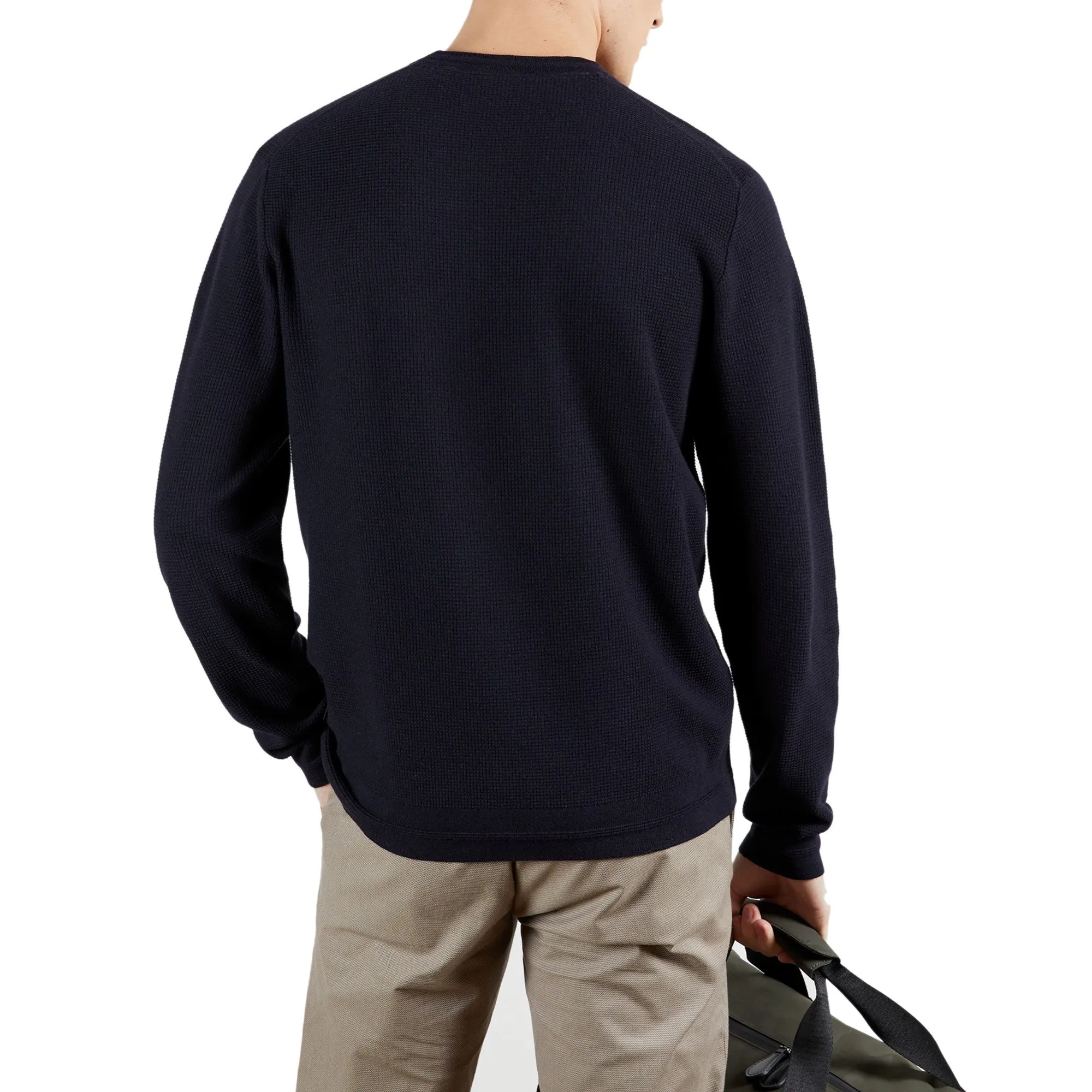 Men Mmk-Staylay-Ls Textured Crew Neck Jumper - Navy