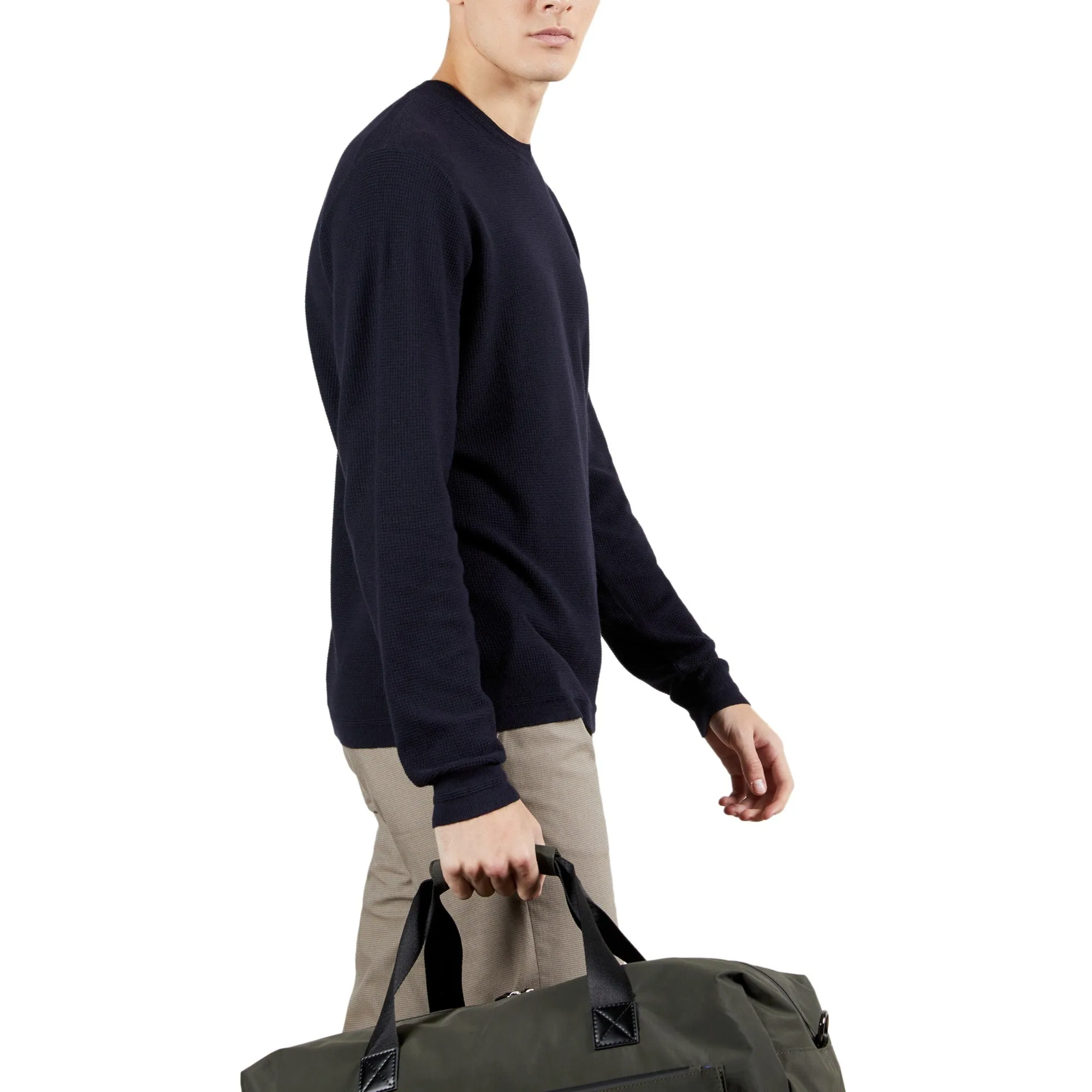 Men Mmk-Staylay-Ls Textured Crew Neck Jumper - Navy