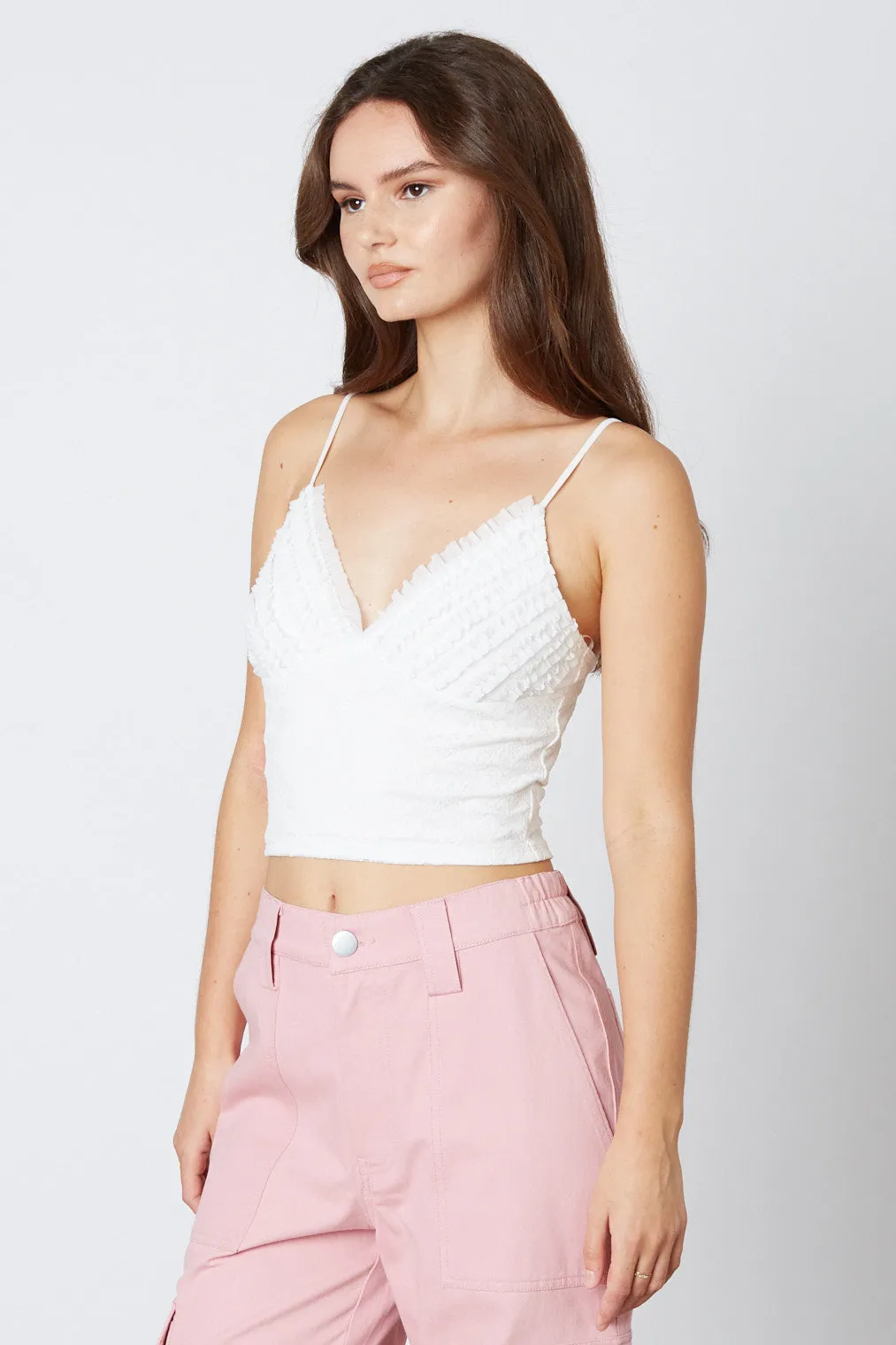 Mesh Ruffle Top