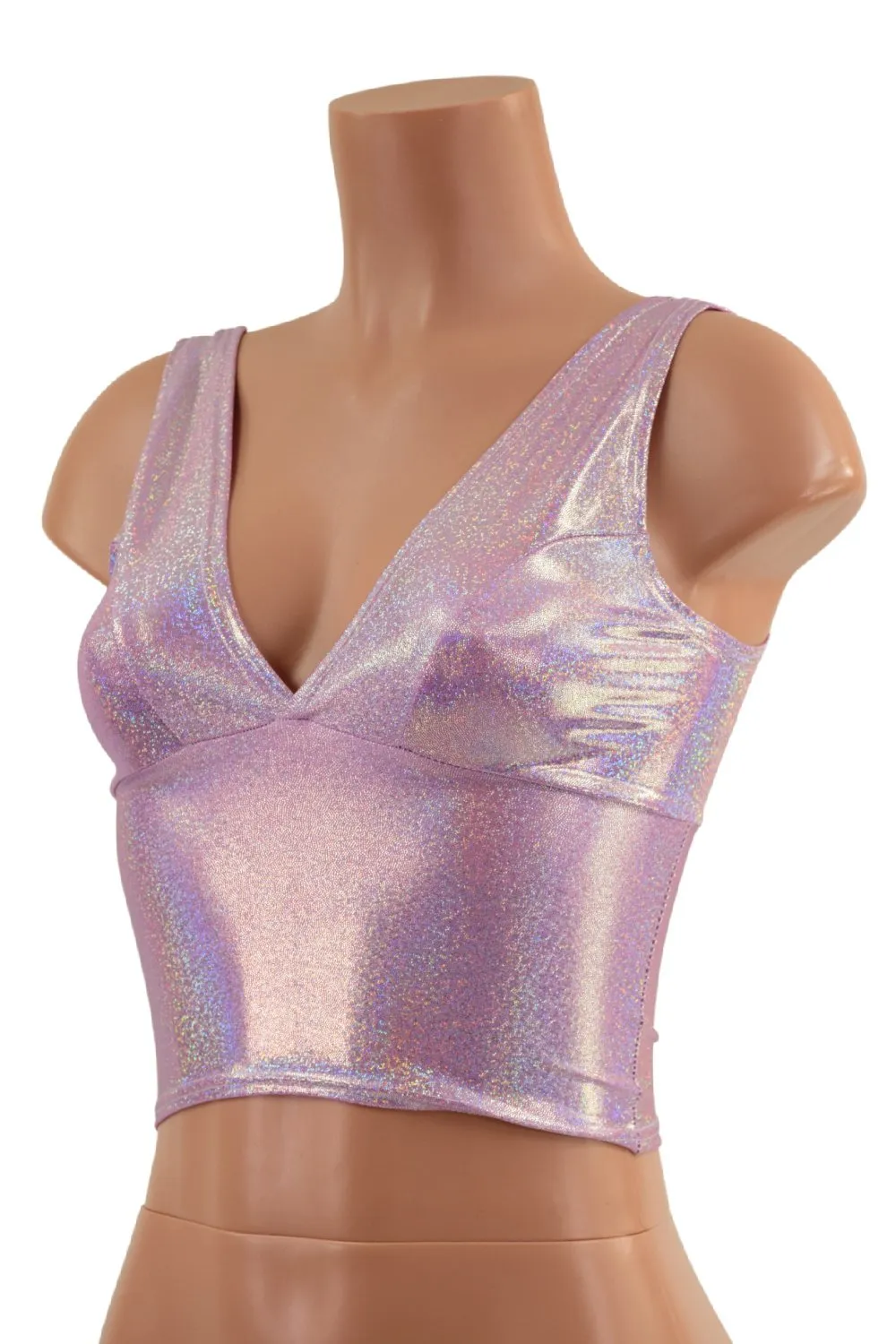 Midi Length Starlette Bralette in Lilac Holographic