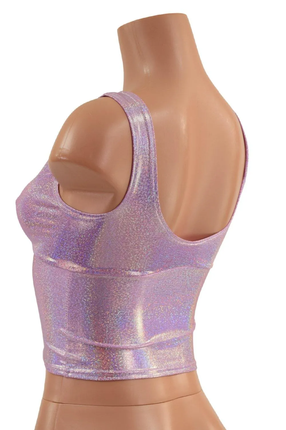 Midi Length Starlette Bralette in Lilac Holographic