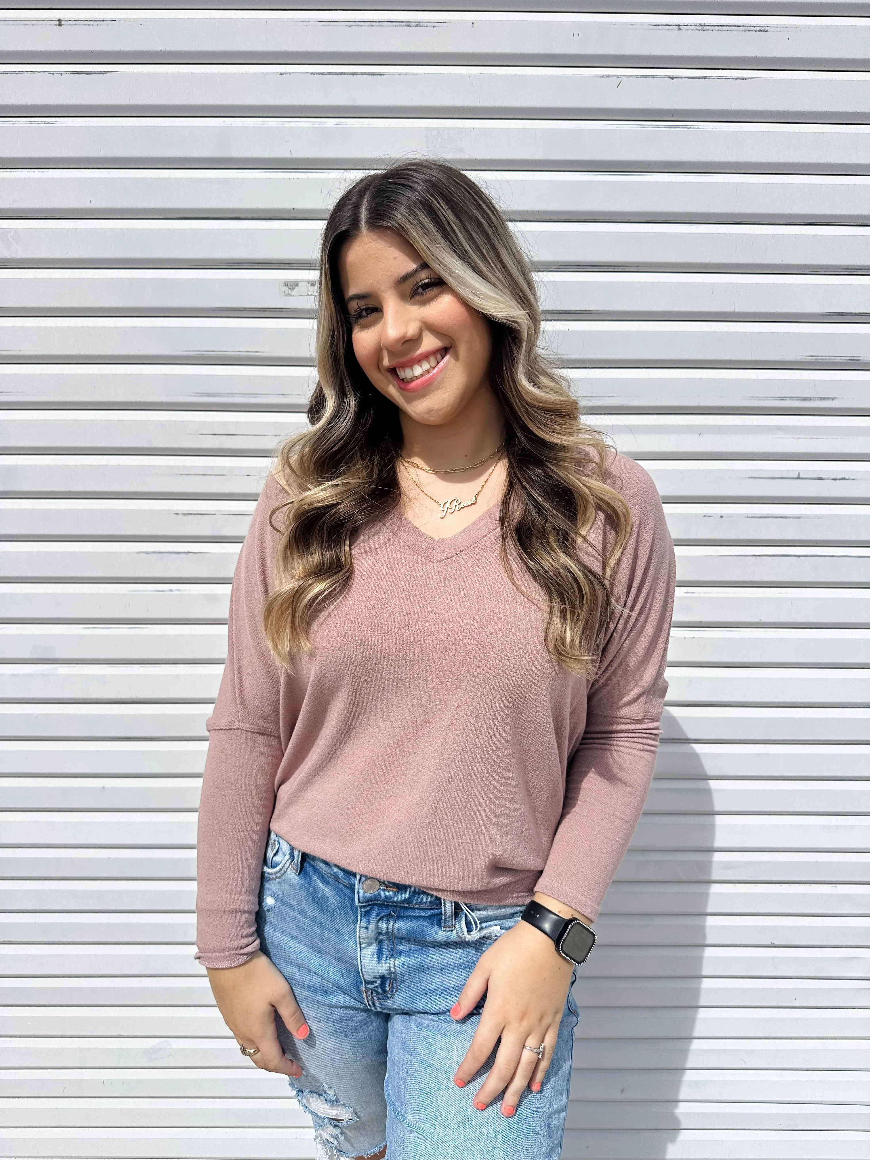 Millie Mauve Long Sleeve Top
