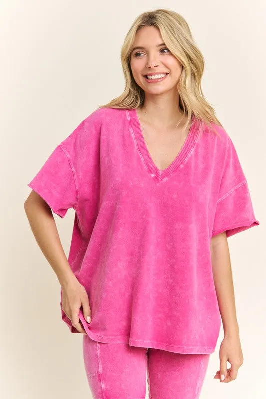 Mineral Wash V-Neck Basic T (3 Options)