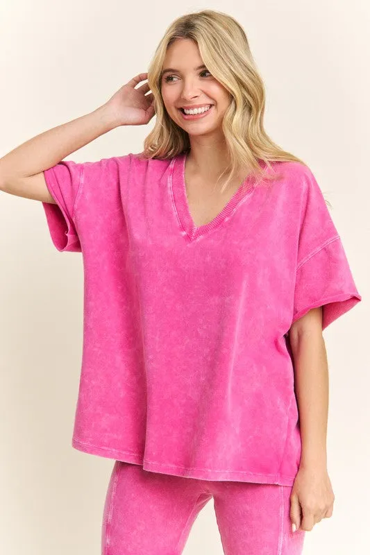 Mineral Wash V-Neck Basic T (3 Options)