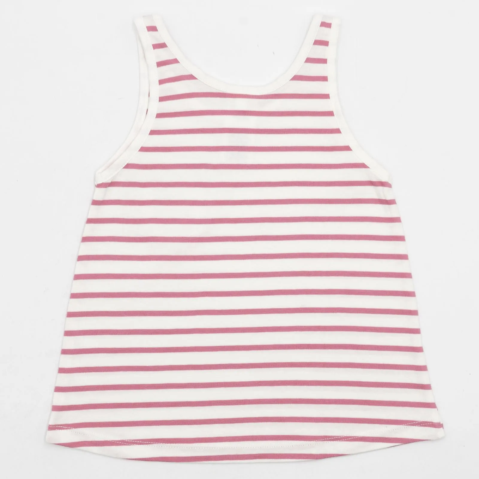 Mini Boden Girls T-Shirt White Sleeveless Summer Red Stripe Vest Tops