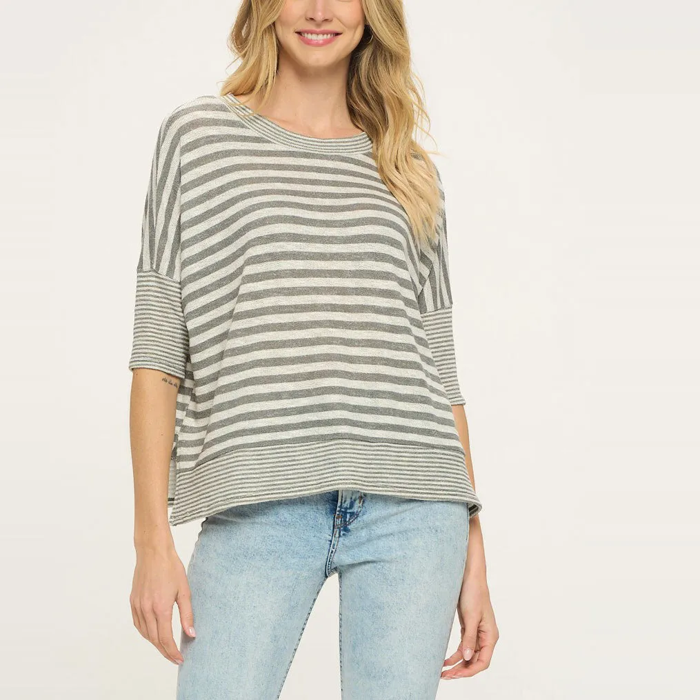 Mixed Stripe Cozy Top