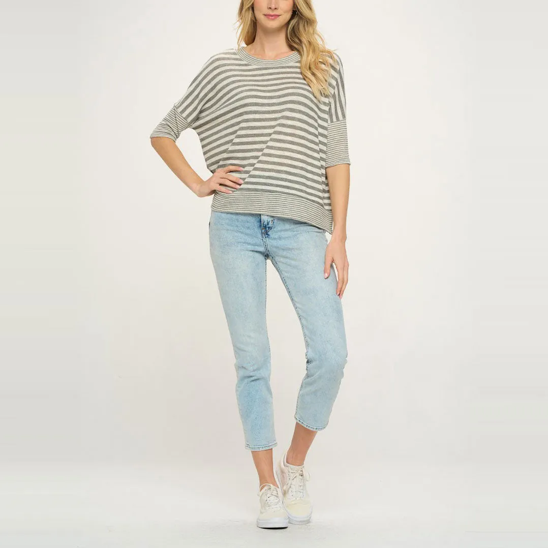 Mixed Stripe Cozy Top