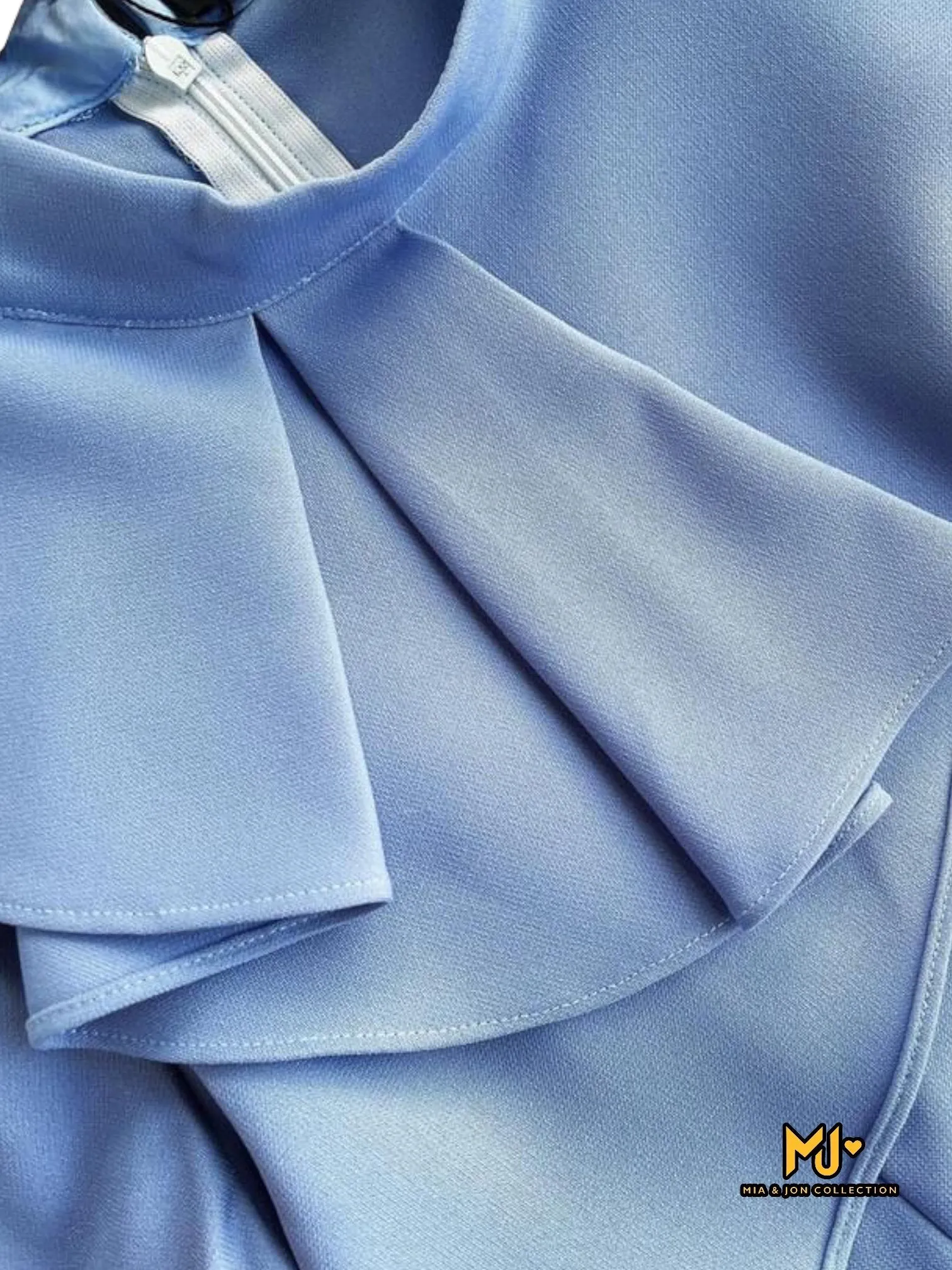 MJA2010 Elegant Blue Peplum Top