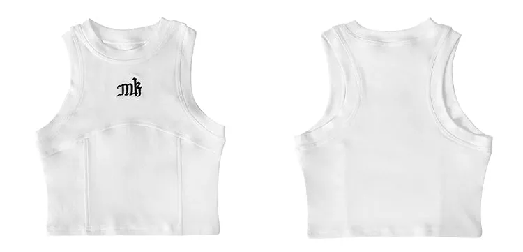 MK Solid Color Sleeveless Crop Top