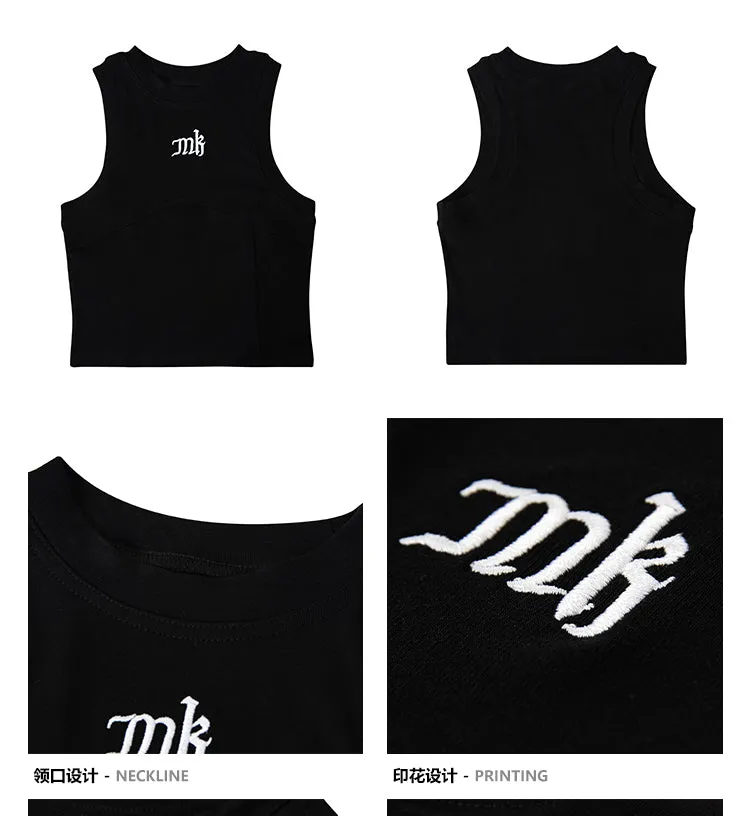 MK Solid Color Sleeveless Crop Top
